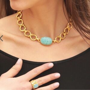 NWT Luxury Spring Summer Luxury Bohemian Authentic Julie Vos Amazonite Necklace